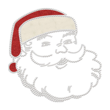 Santa Glitter & Rhinestone Heat Transfer