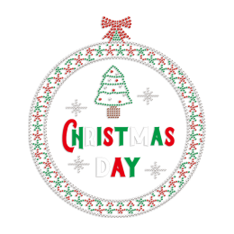 Christmas Day PU & Rhinestone Heat Transfer