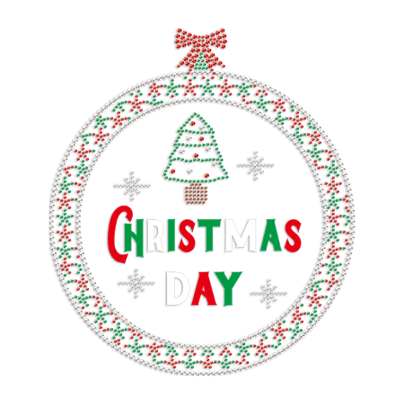 Christmas Day PU & Rhinestone Heat Transfer