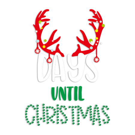 Days Until Christmas PU & Rhinestone Heat Transfer