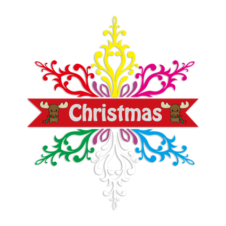 Christmas Snowflake PU & Glitter Heat Transfer