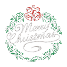 Merry Christmas Rhinestone Heat Transfer