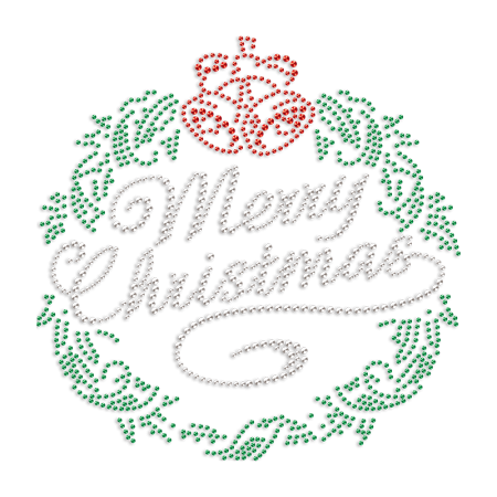 Merry Christmas Rhinestone Heat Transfer