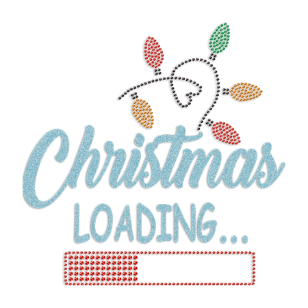 Christmas Loading Glitter & Rhinestone Heat Transfer