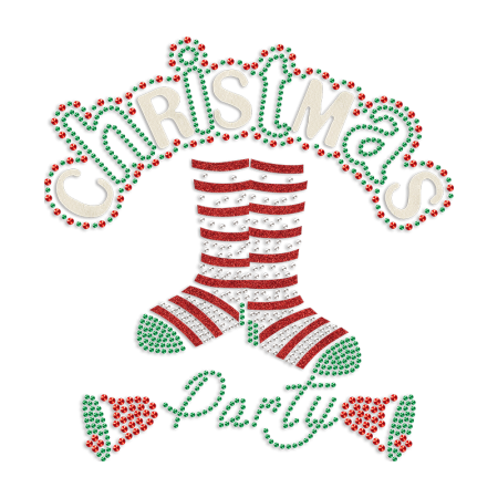 Christmas Party Glitter & Rhinestone Heat Transfer