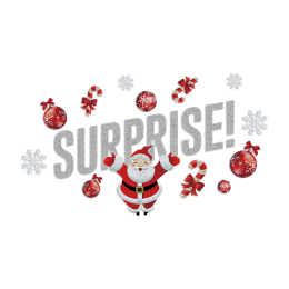 Santa Surprise Gliiter Heat Transfer