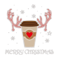 Merry Christmas Coffee Cup Rhinestone & PU Heat Transfer