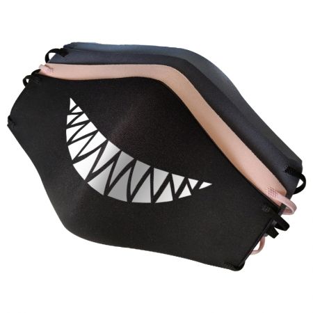 Mask with Smile with Sharp Teeth Glow in the Dark Transfer