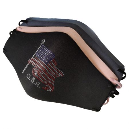 Mask with the Old Glory Crystal Heat Transfer