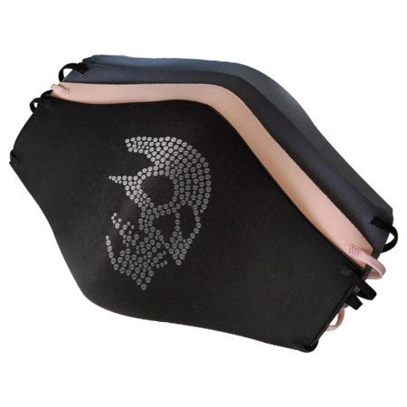 Mask with Incomplete Skull Rhinestone Heat Transfer