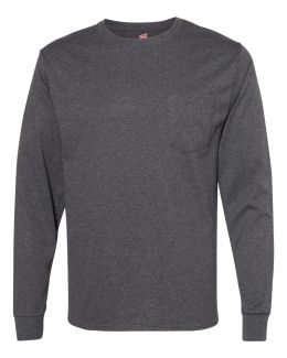 Hanes-Tagless® Long Sleeve Pocket T-Shirt-5596