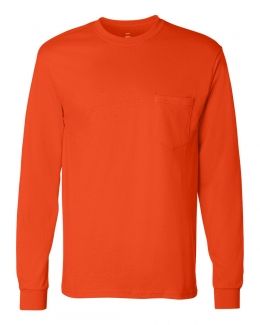 Hanes-Tagless® Long Sleeve Pocket T-Shirt-5596